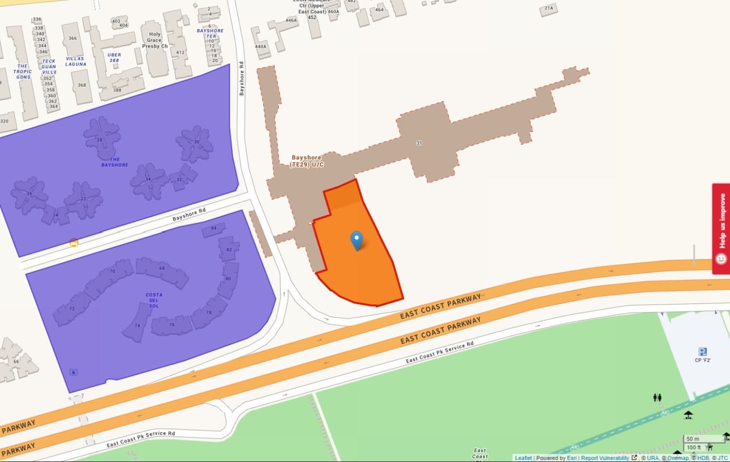 bayshore residences location map singapore